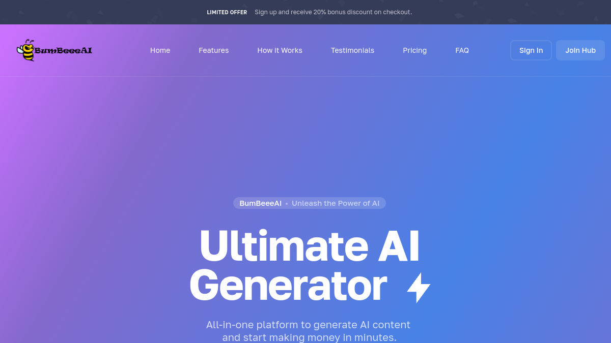 Screenshot of Bumbeee AI