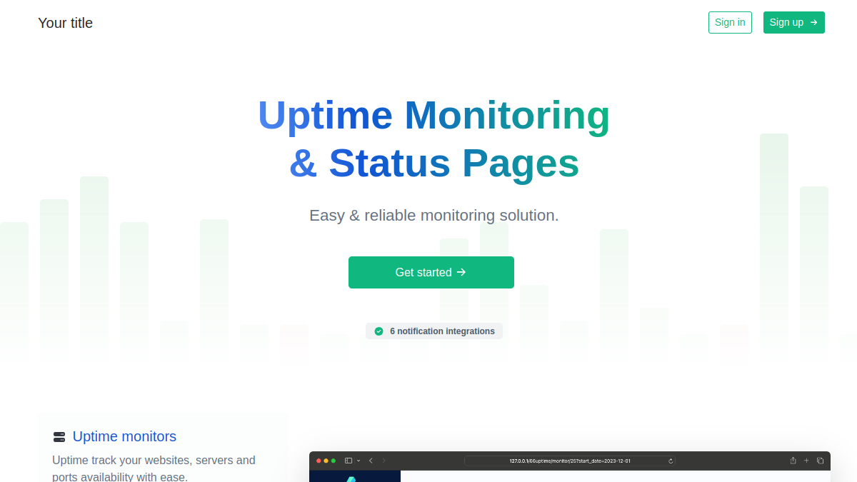 Screenshot of Uptime Tracker