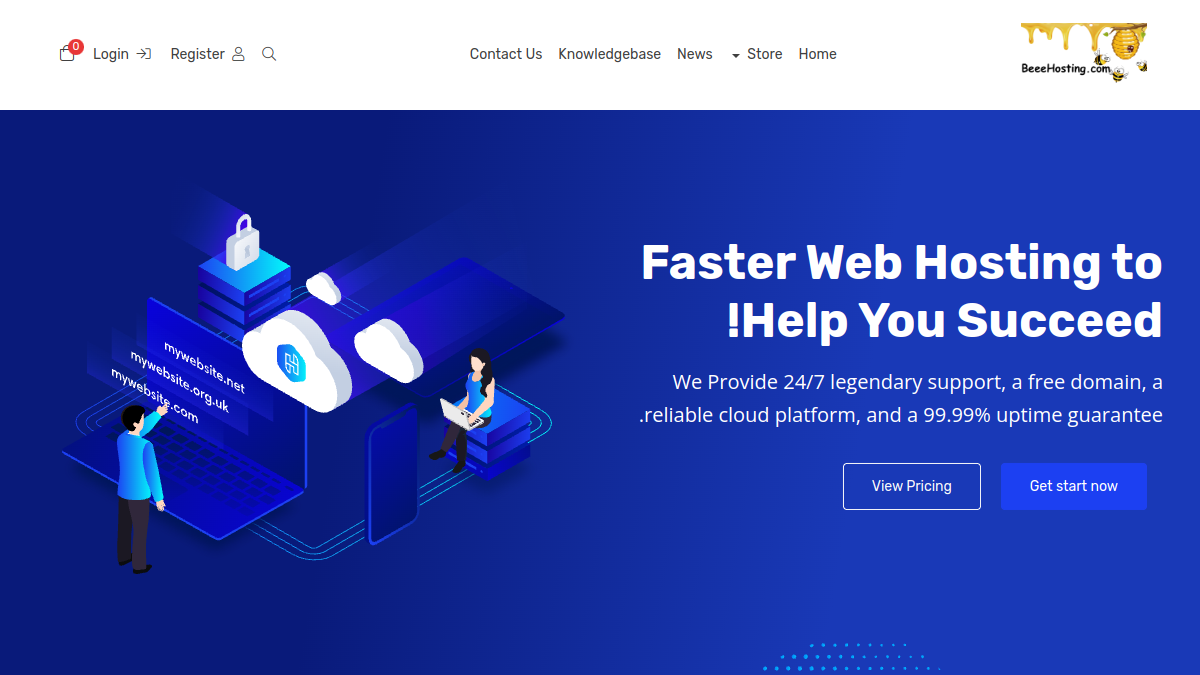 Screenshot of BeeeHosting