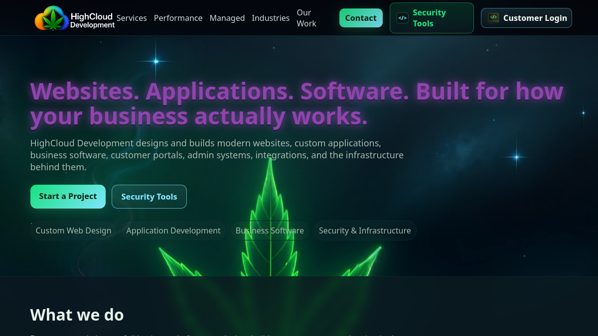 Screenshot of HighCloud Development